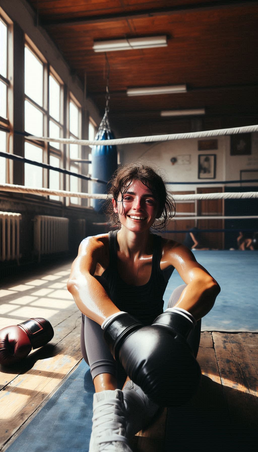 Kickboks antrenmanı yapan sporcular